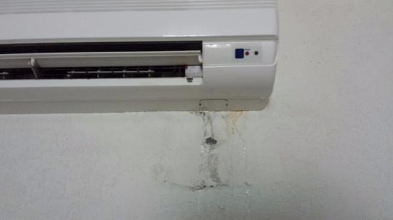 air cond leaking into wall